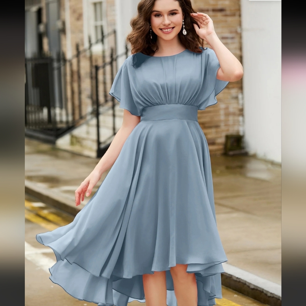 Elegant Blue Women's Bridesmaids Dress